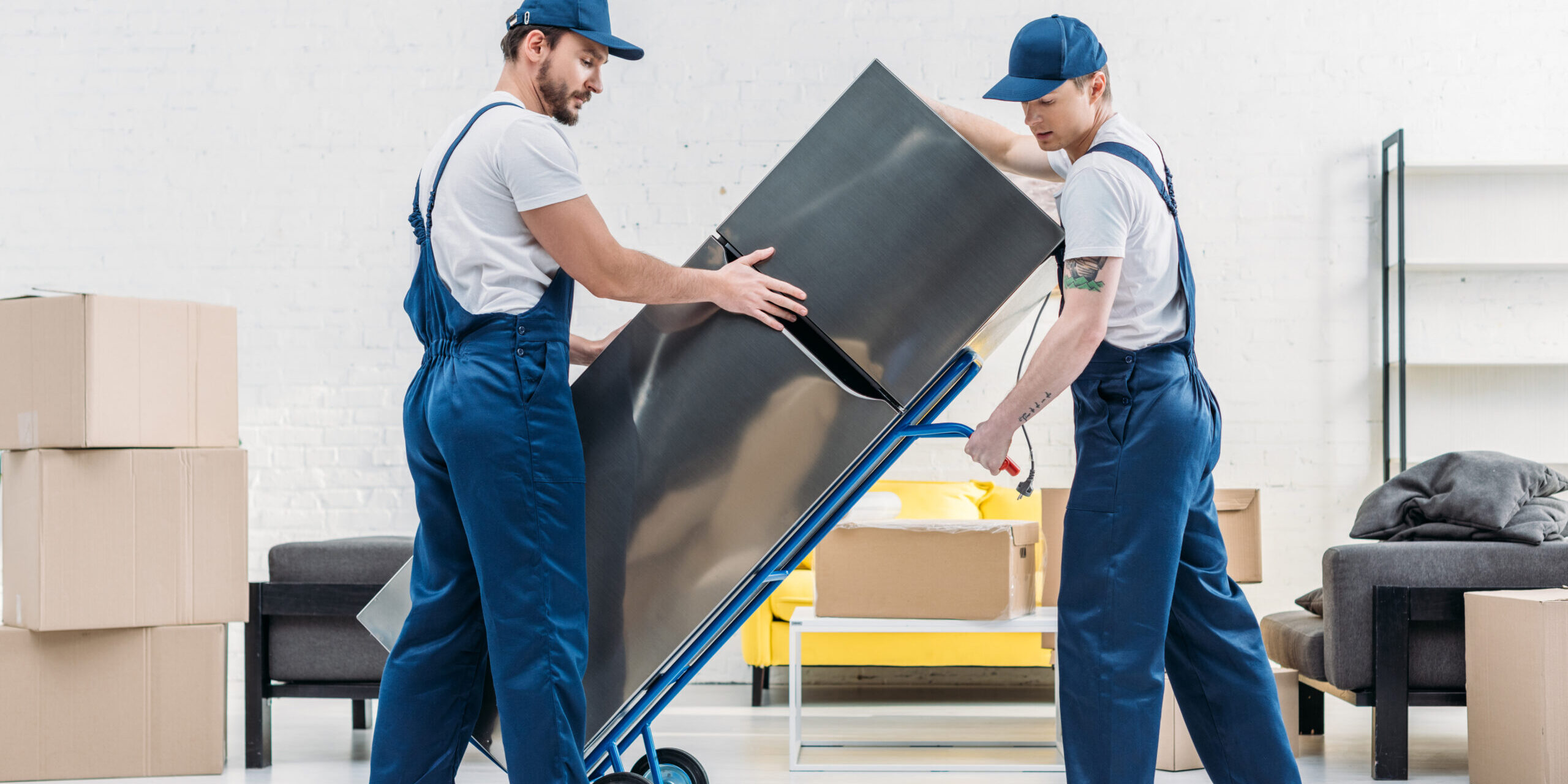 Moving truck and boxes